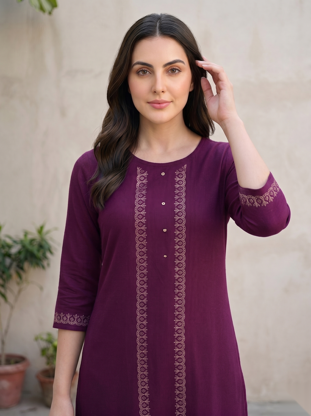 Dark Maroon Long Top