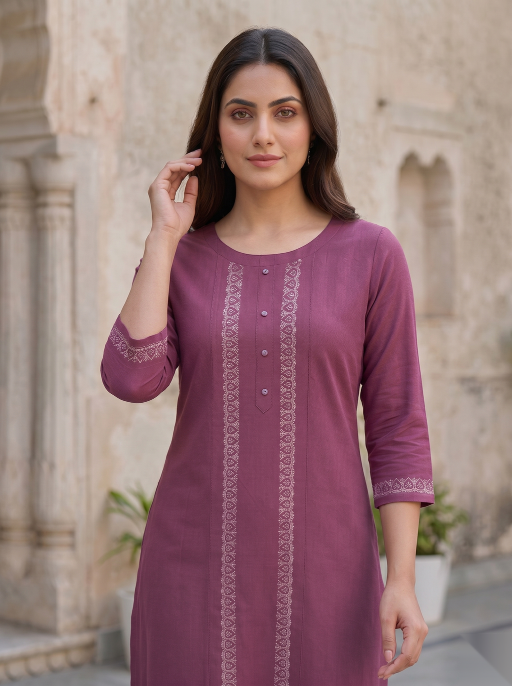 Maroon Long Top