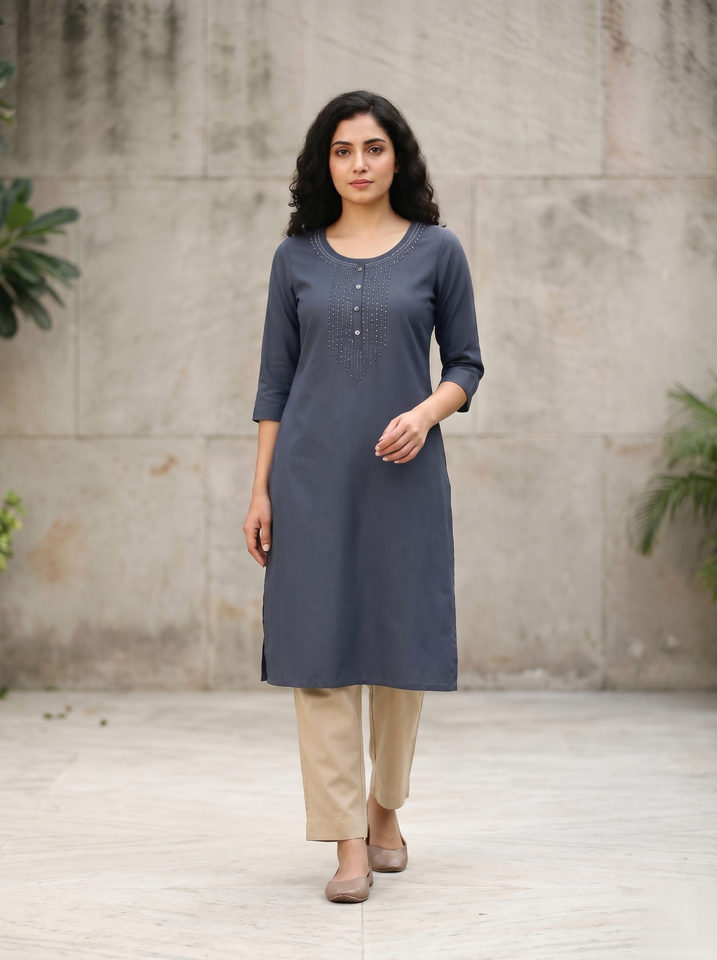 Grey Stone Long Top