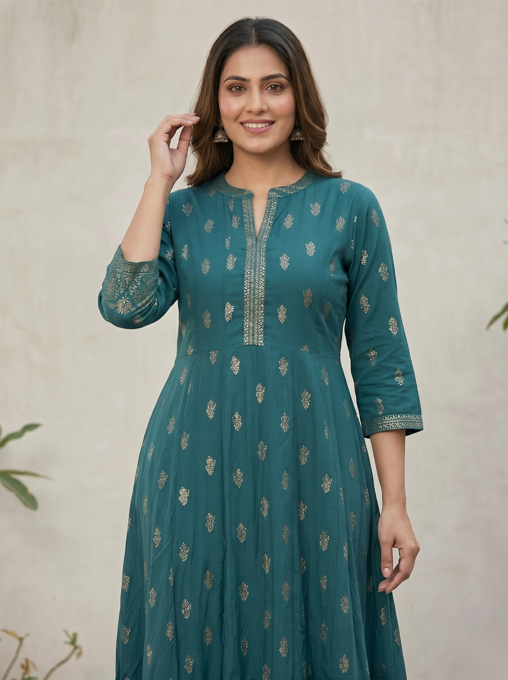 Ocean Blue Long Top Umbrella kurti