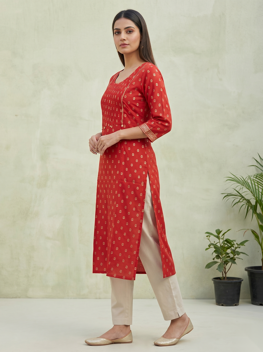 Light Red Long Top Kurti