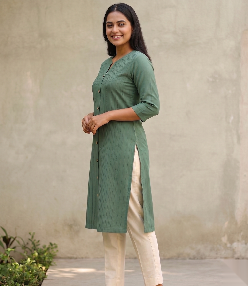 Green Long Top Airline
