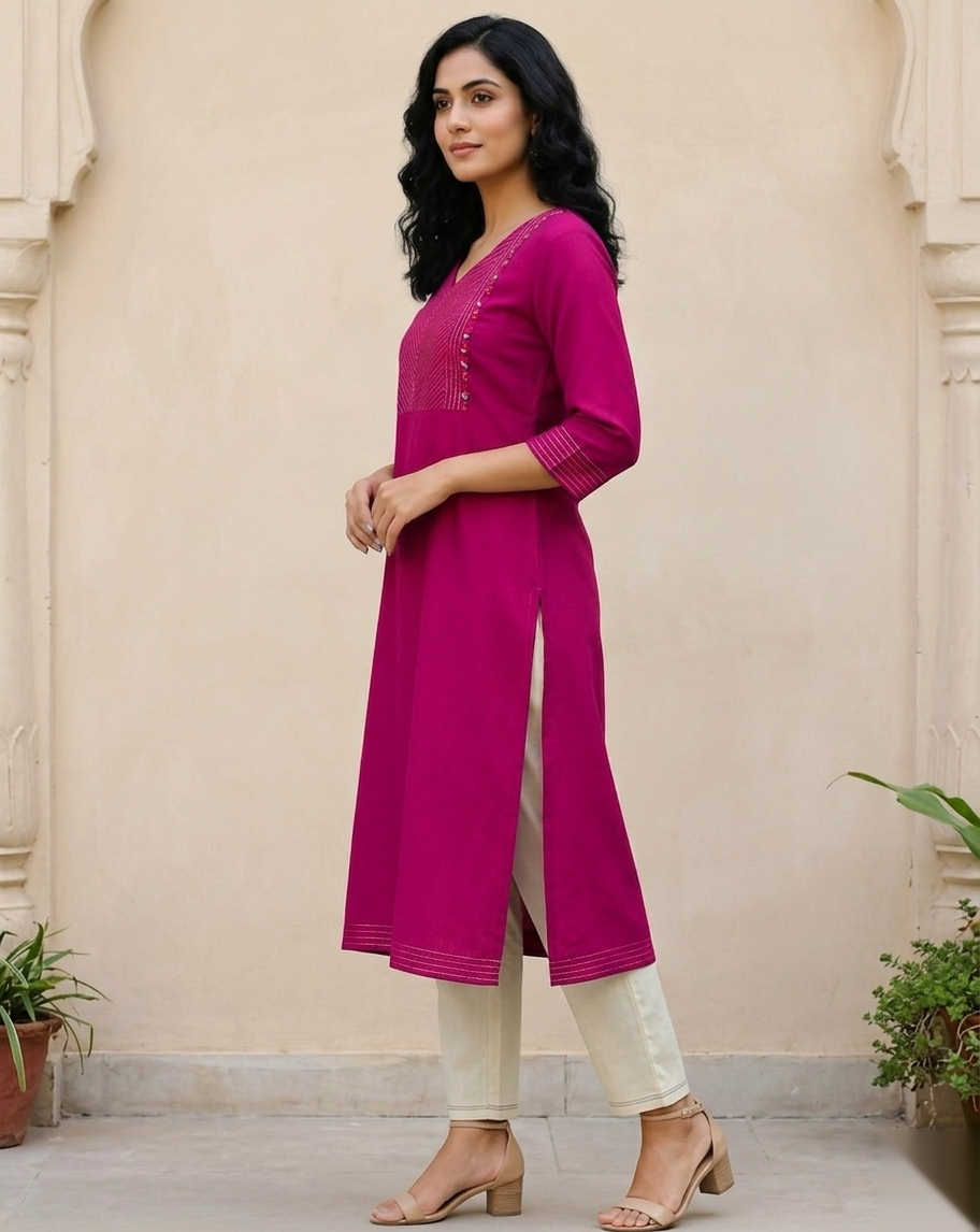 Pink Silver line Long Top