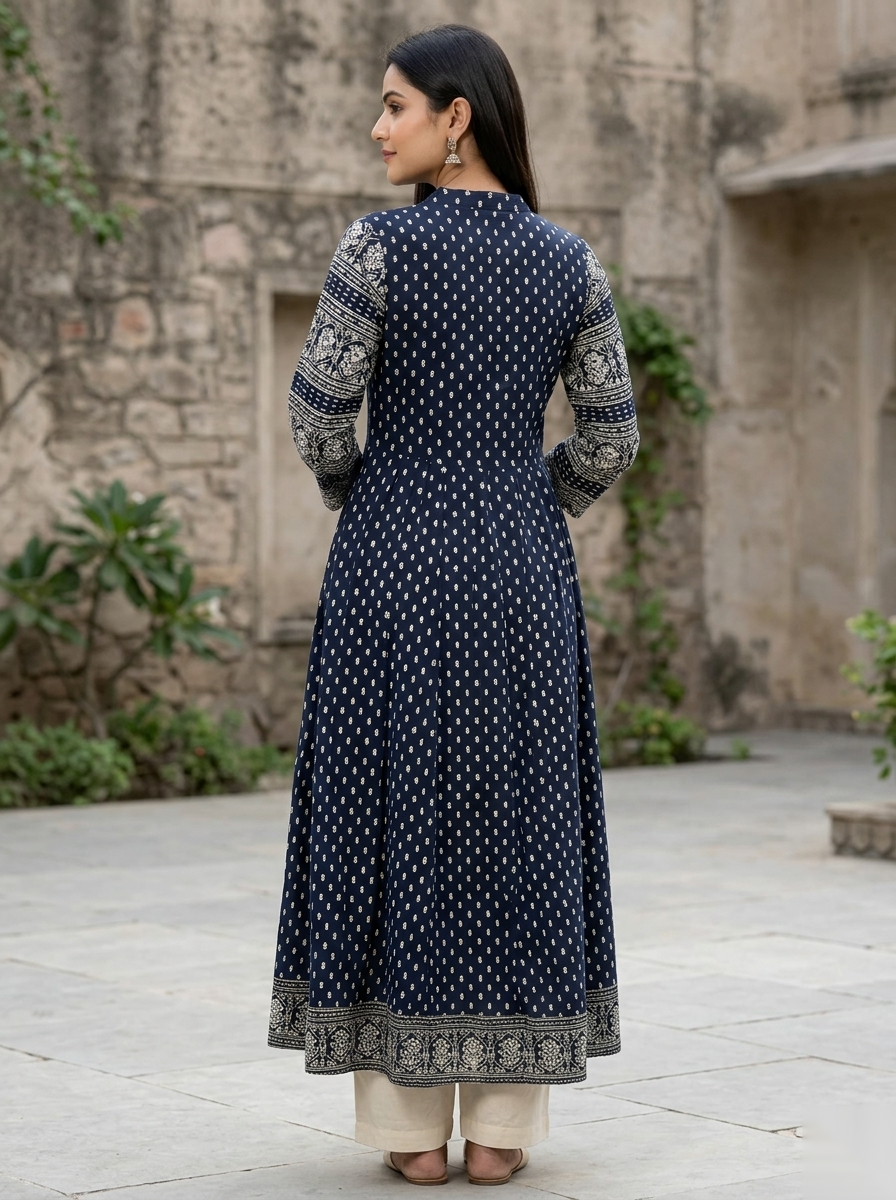 Blue umbrella Long Top
