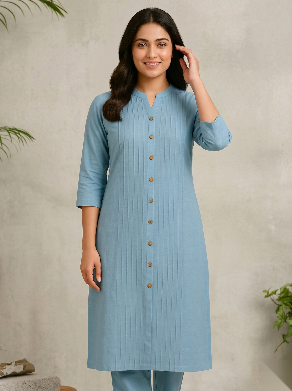 Ocean Blue Long Top Airline