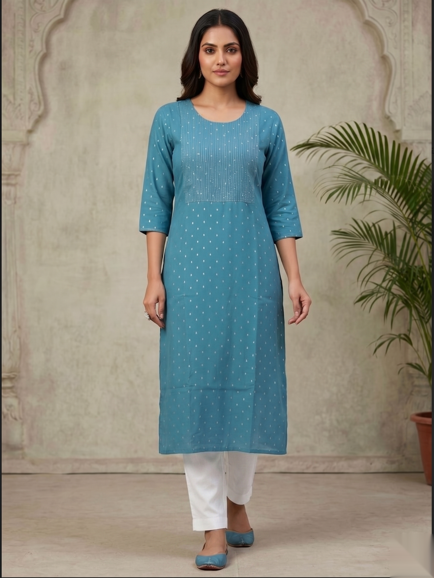 Blue umbrella D2 Long Top