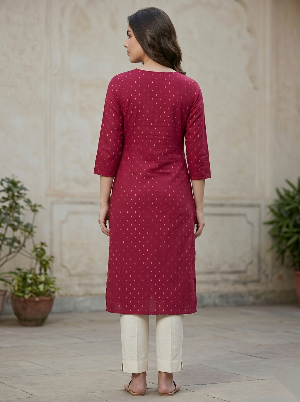 Red D3 Long Top