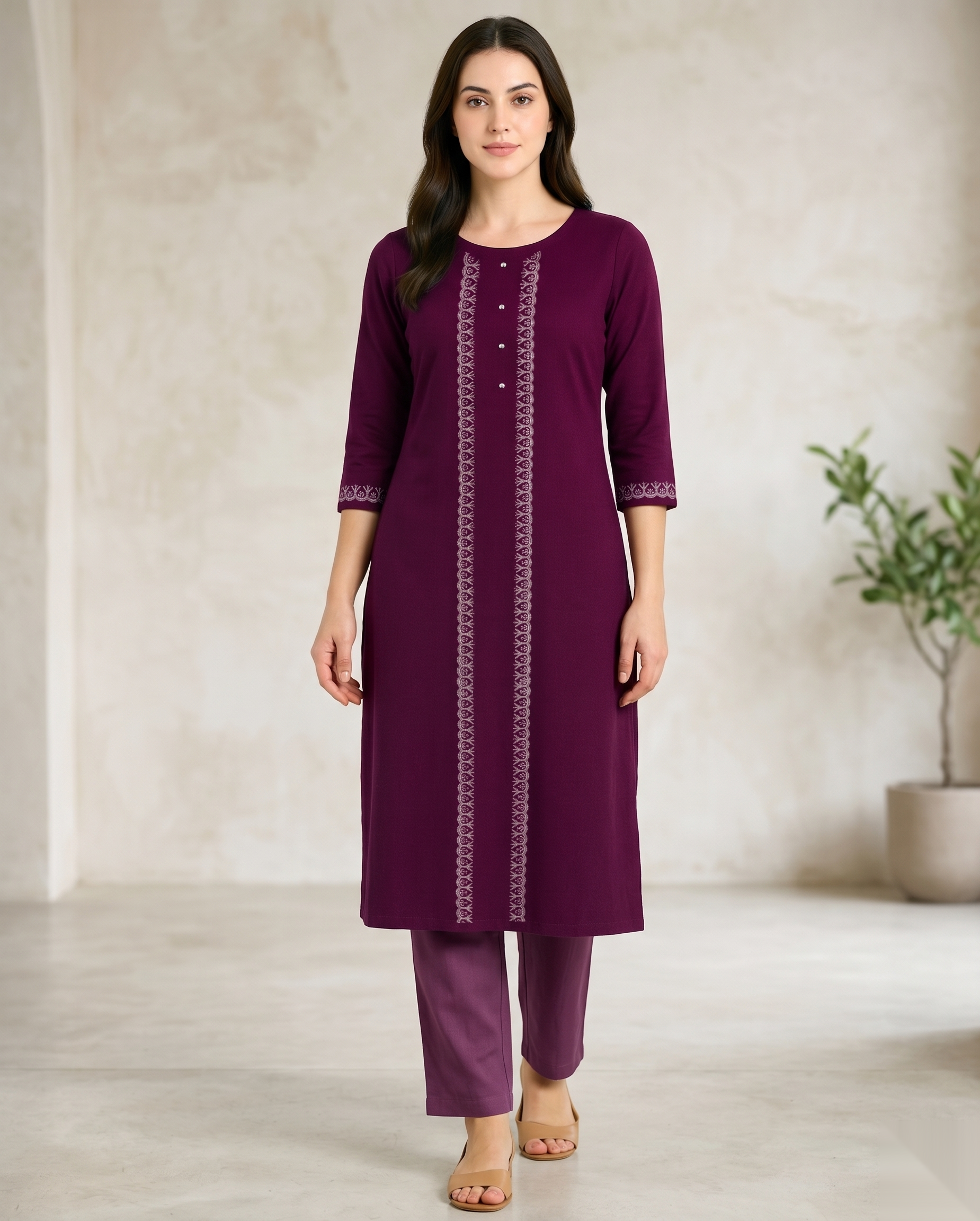 Dark Maroon Long Top