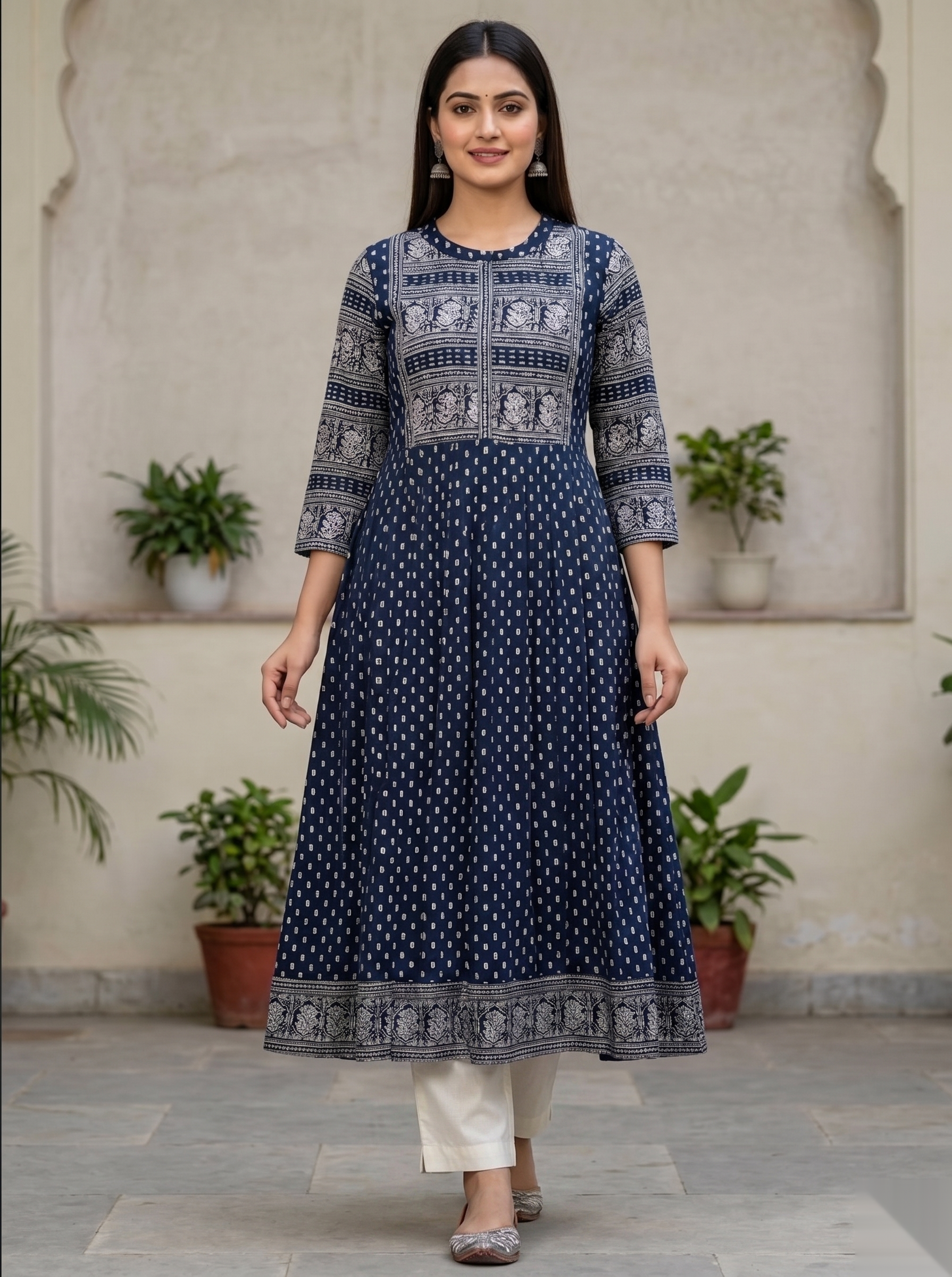 Blue umbrella Long Top