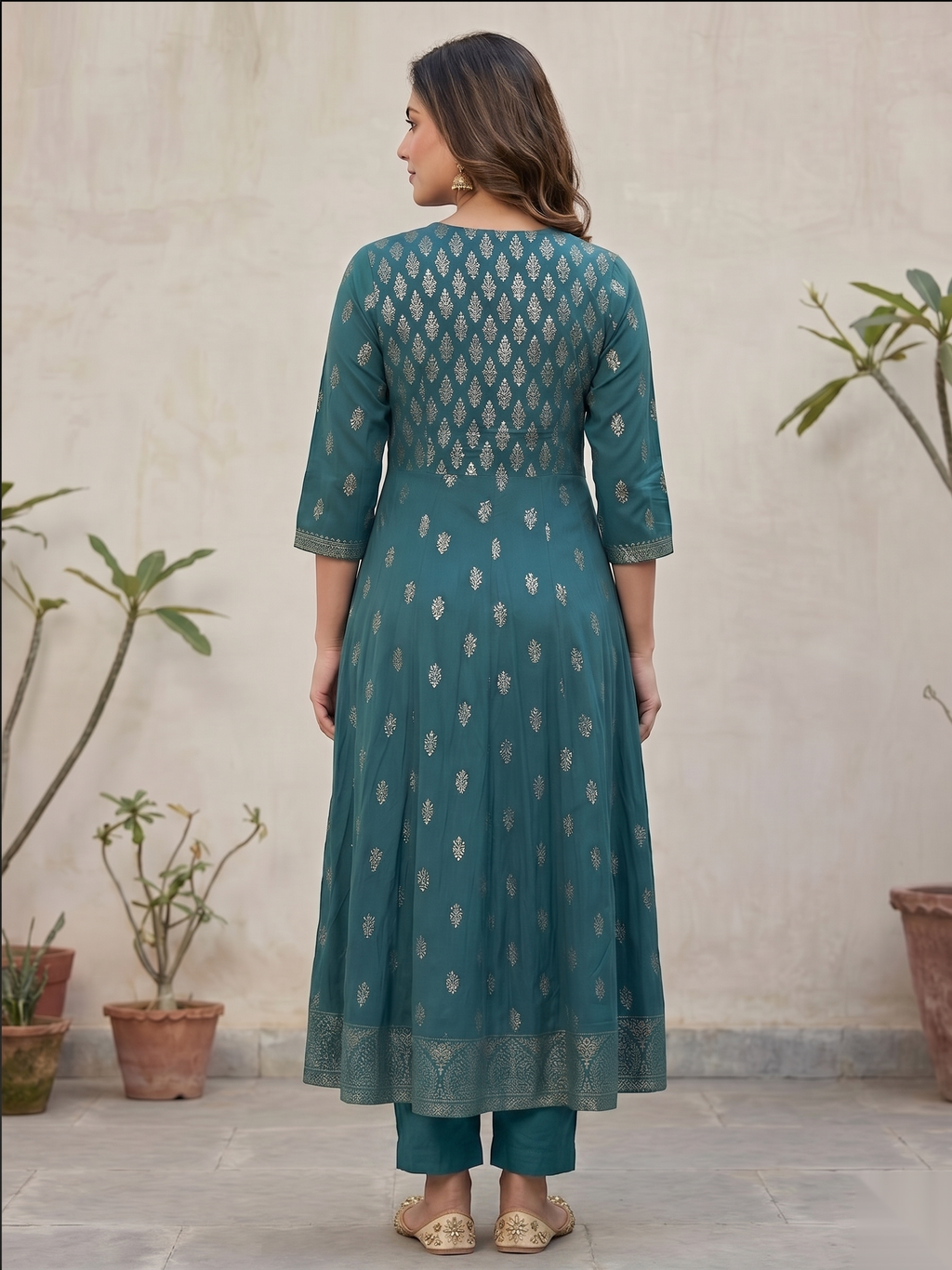 Ocean Blue Long Top Umbrella kurti