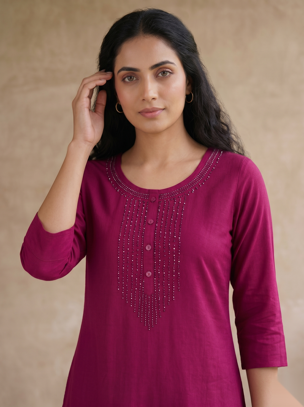 Pink Stone Long Top