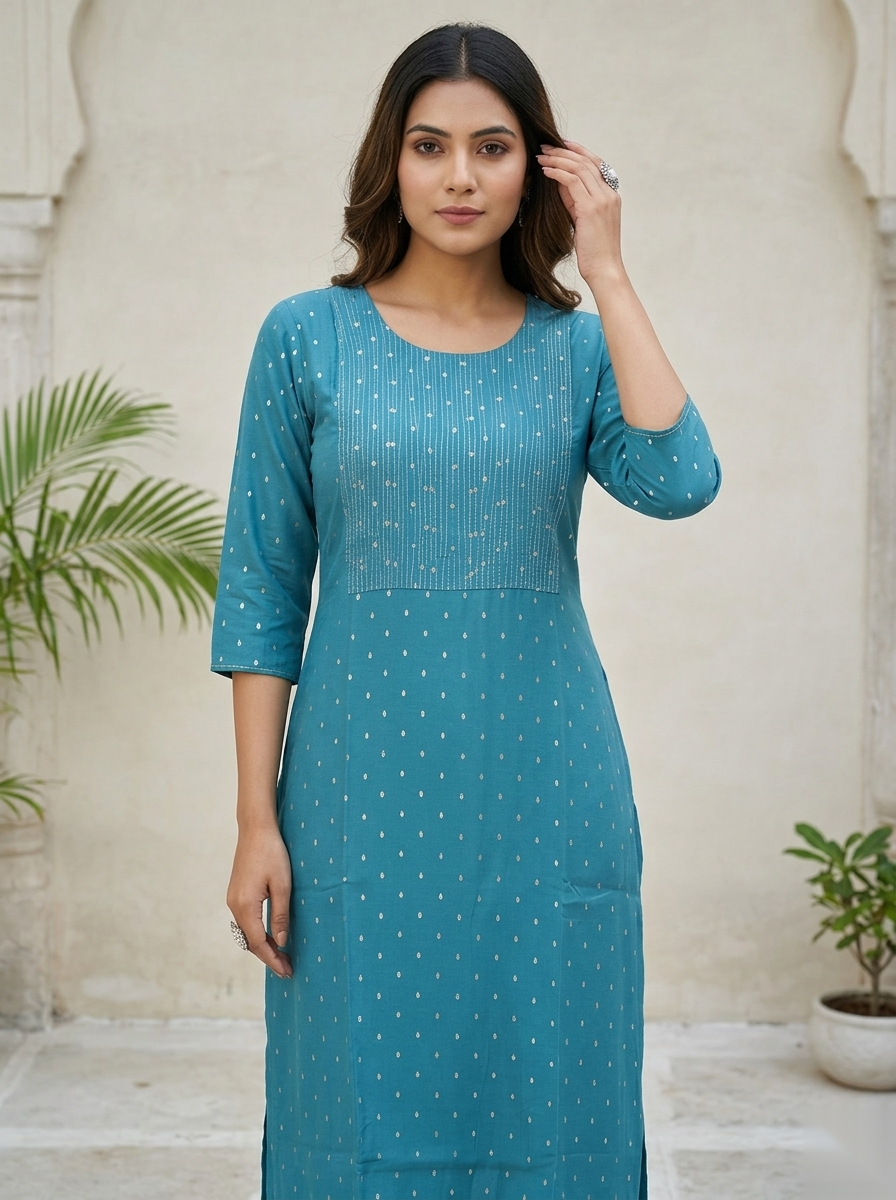 Blue umbrella D2 Long Top