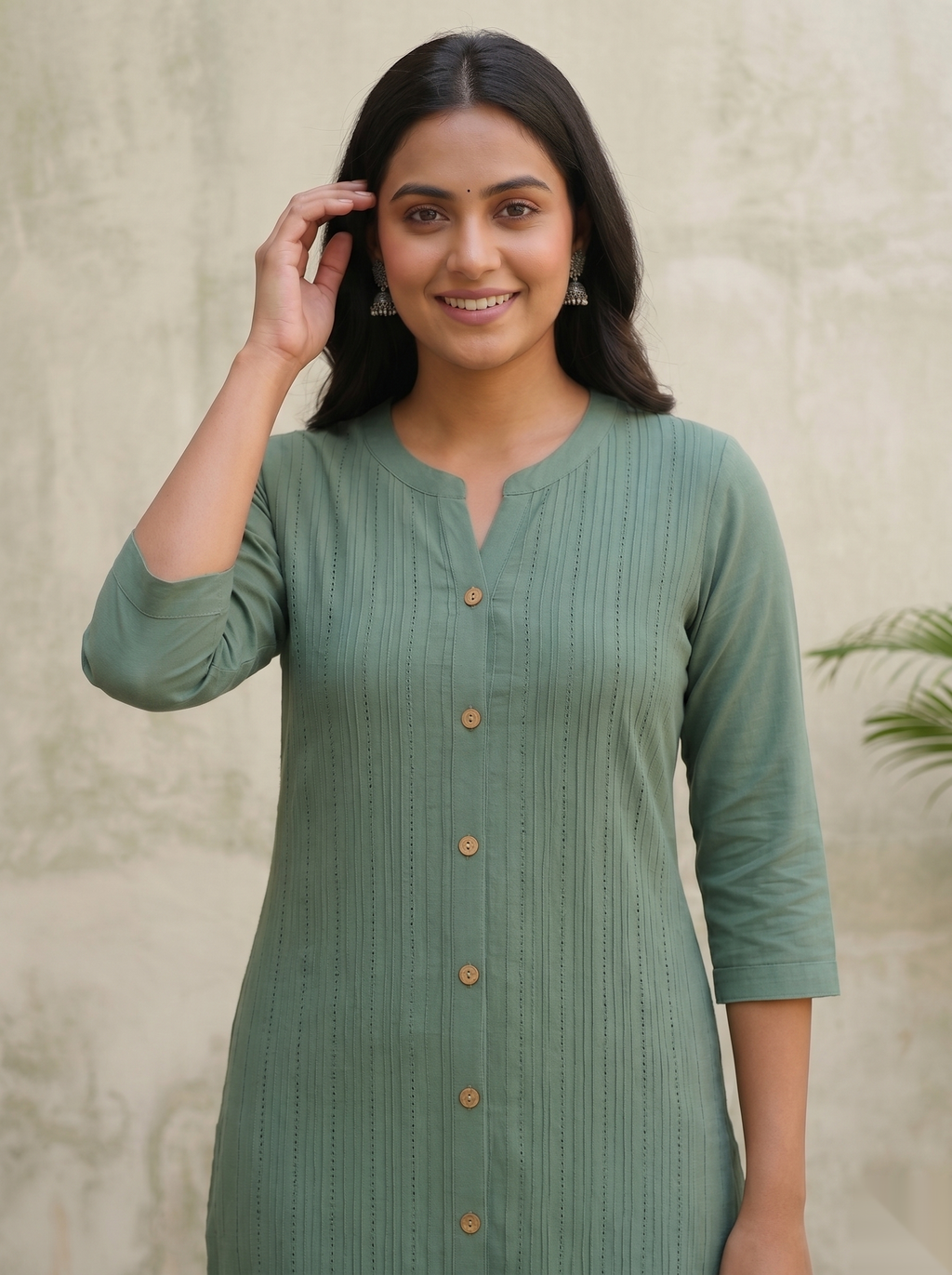 Green Long Top Airline