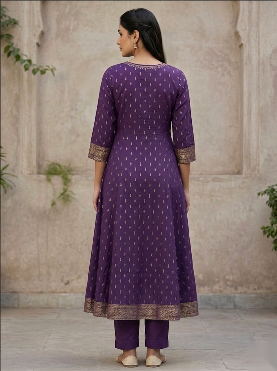 Violet umbrella Long Top Kurti