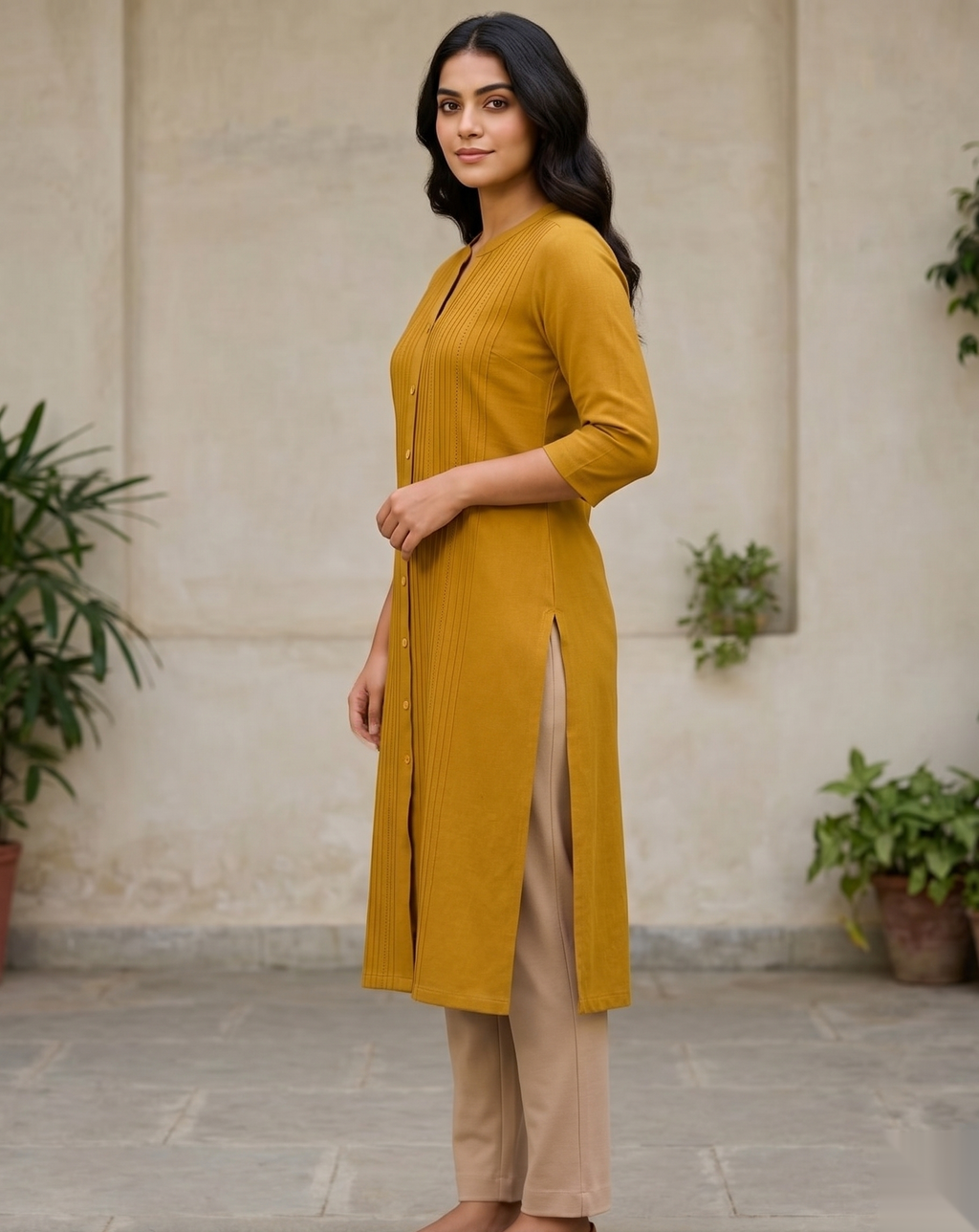 Yellow Long Top Airline