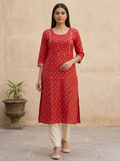 Light Red Long Top Kurti