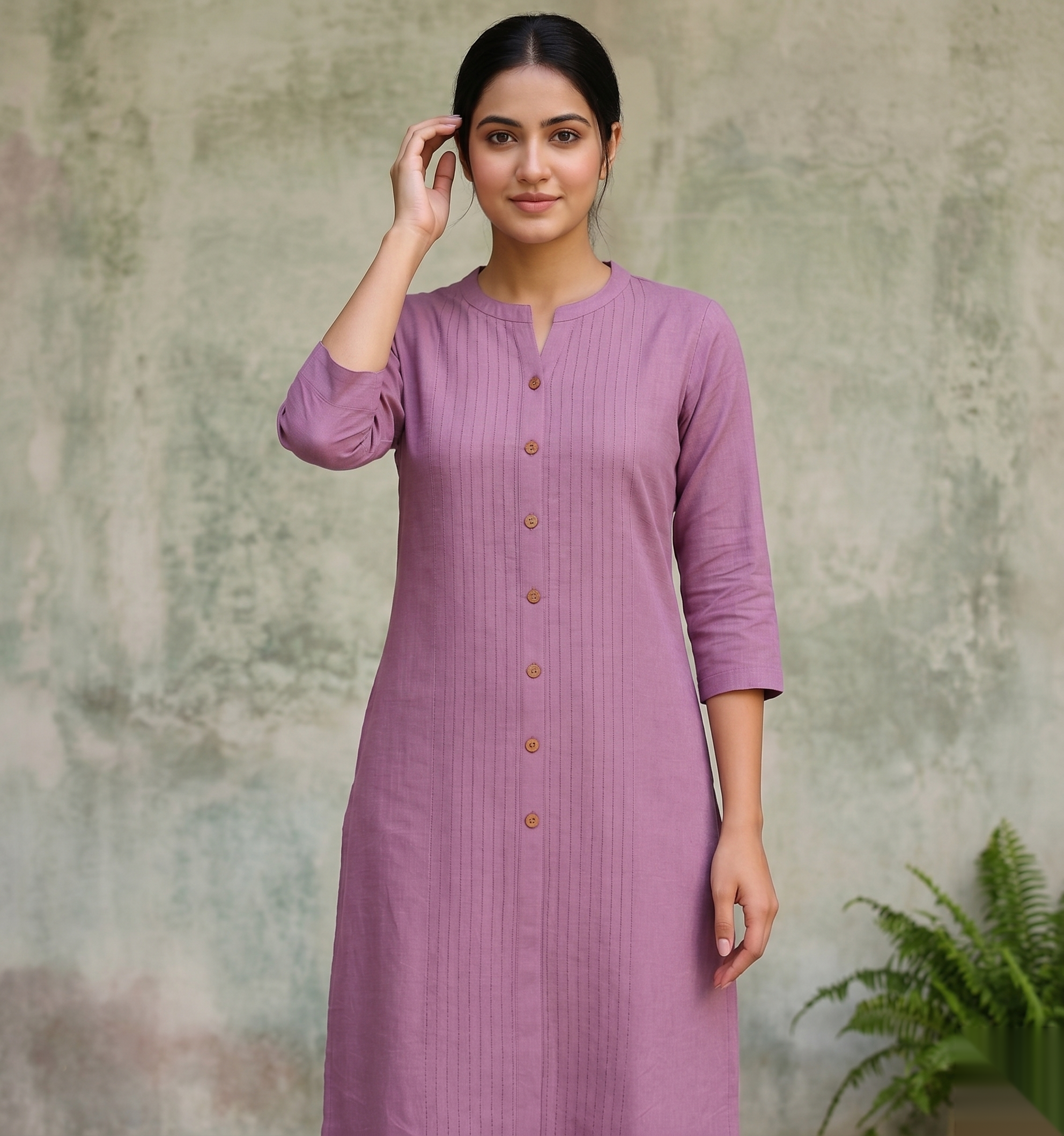Dull pink Long Top Airline