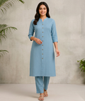 Ocean Blue Long Top Airline