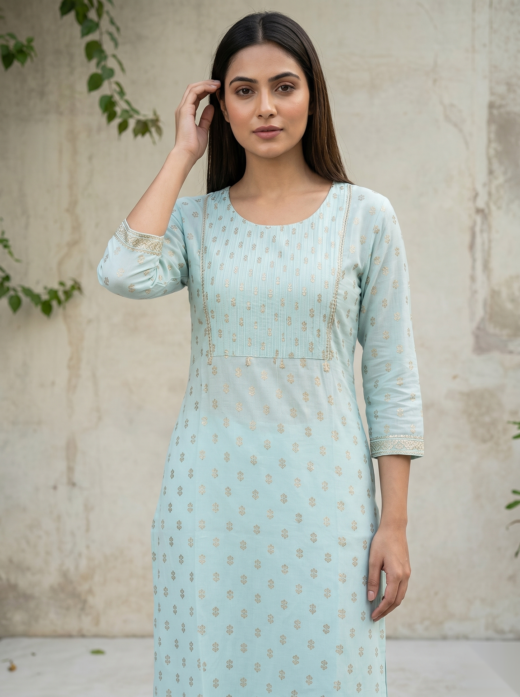 Sky Blue D3 Long Top