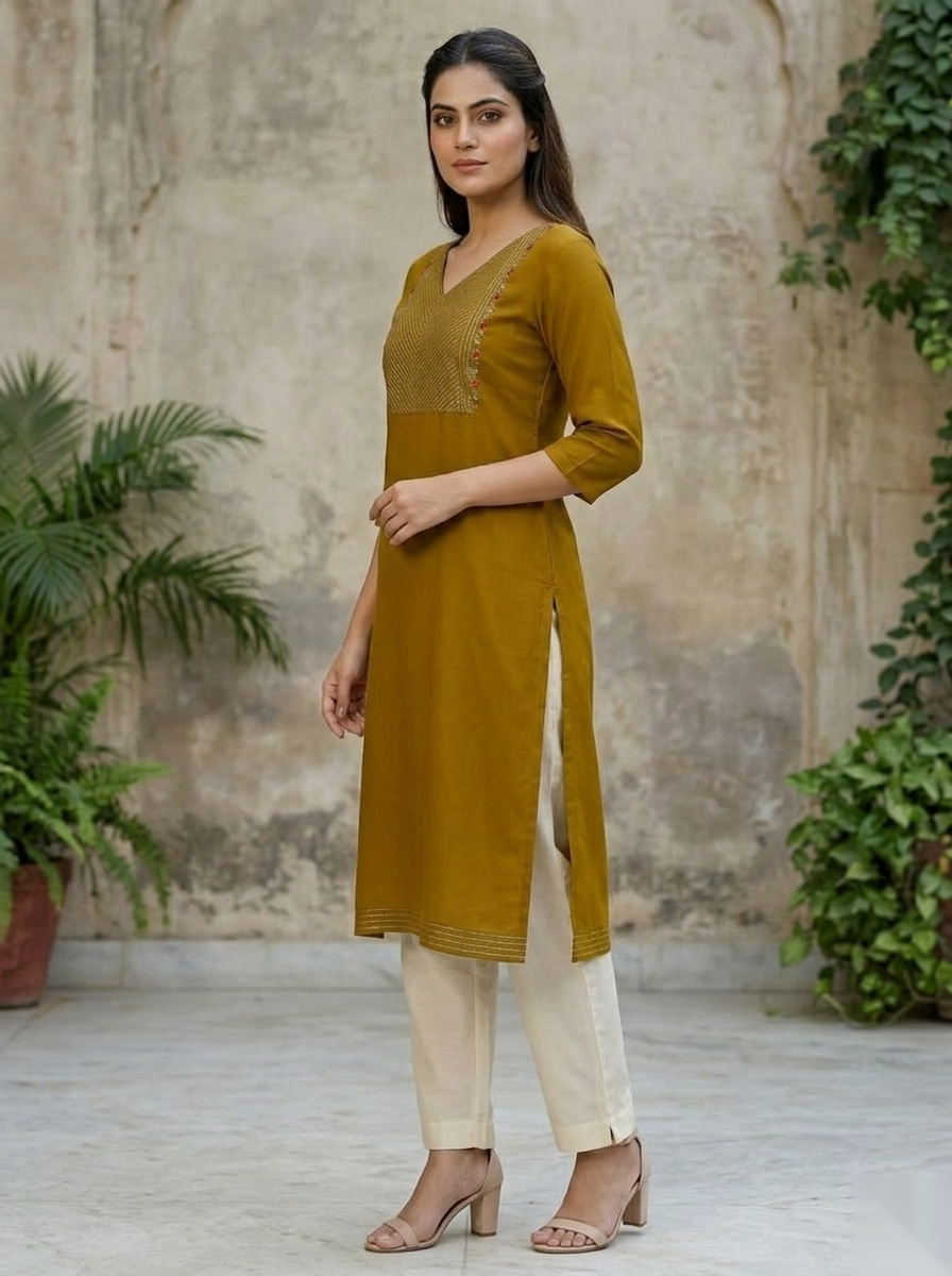 Brown silver line Long Top