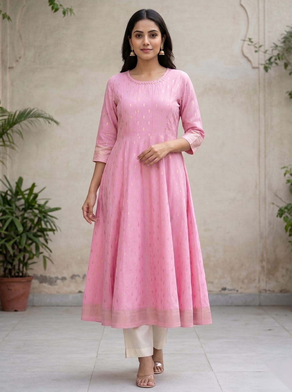 Pink umbrella Long Top