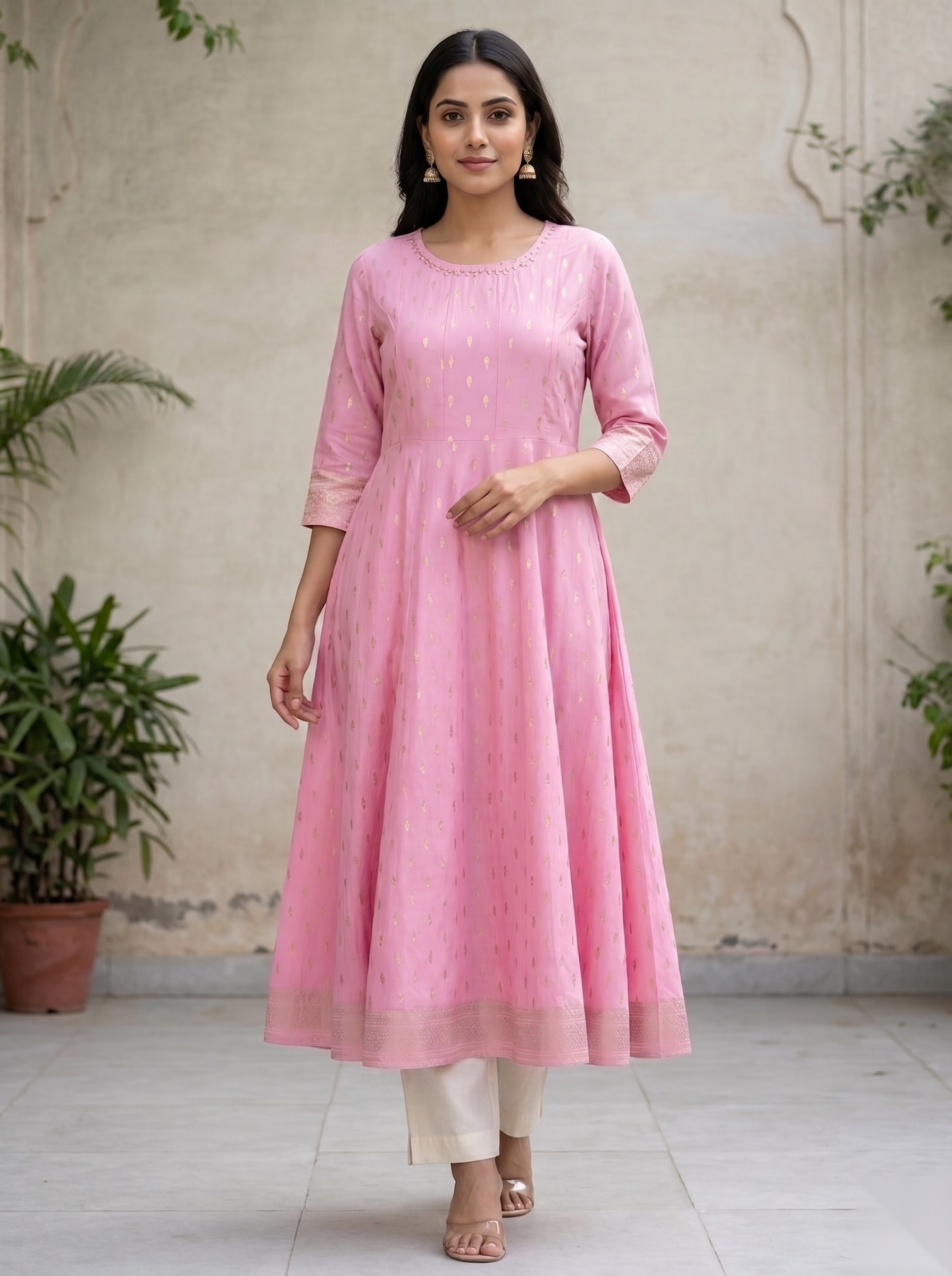 Pink umbrella Long Top