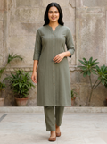 Dull Green Long Top Airline
