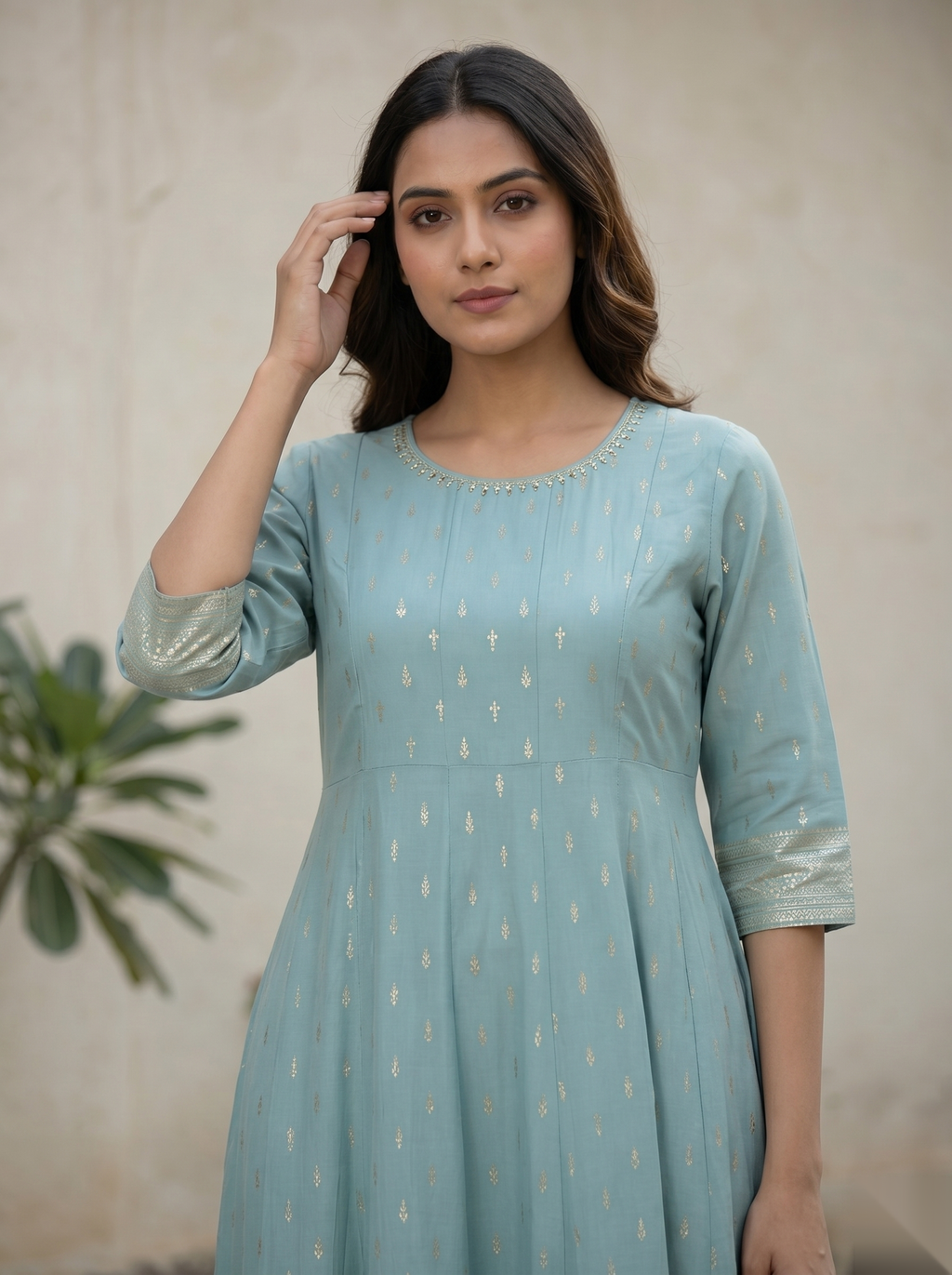 Ocean Blue umbrella Long Top